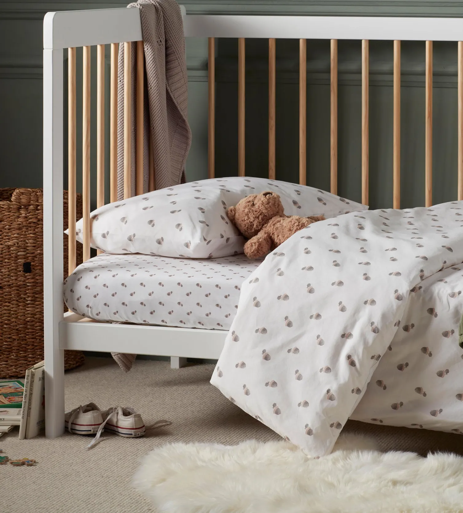 Secret Linen Store Acorn 100% Organic Cotton Duvet Cover Set