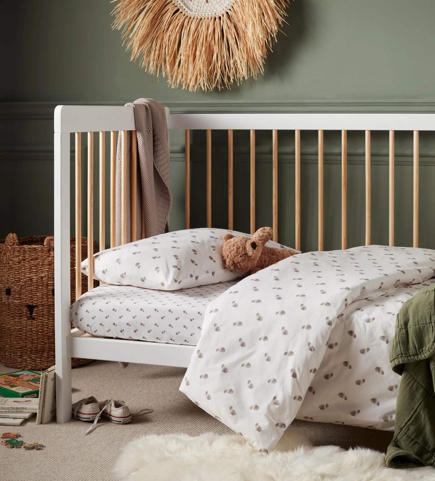 Secret Linen Store Acorn 100% Organic Cotton Duvet Cover Set