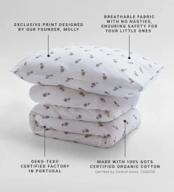 Secret Linen Store Acorn 100% Organic Cotton Duvet Cover Set