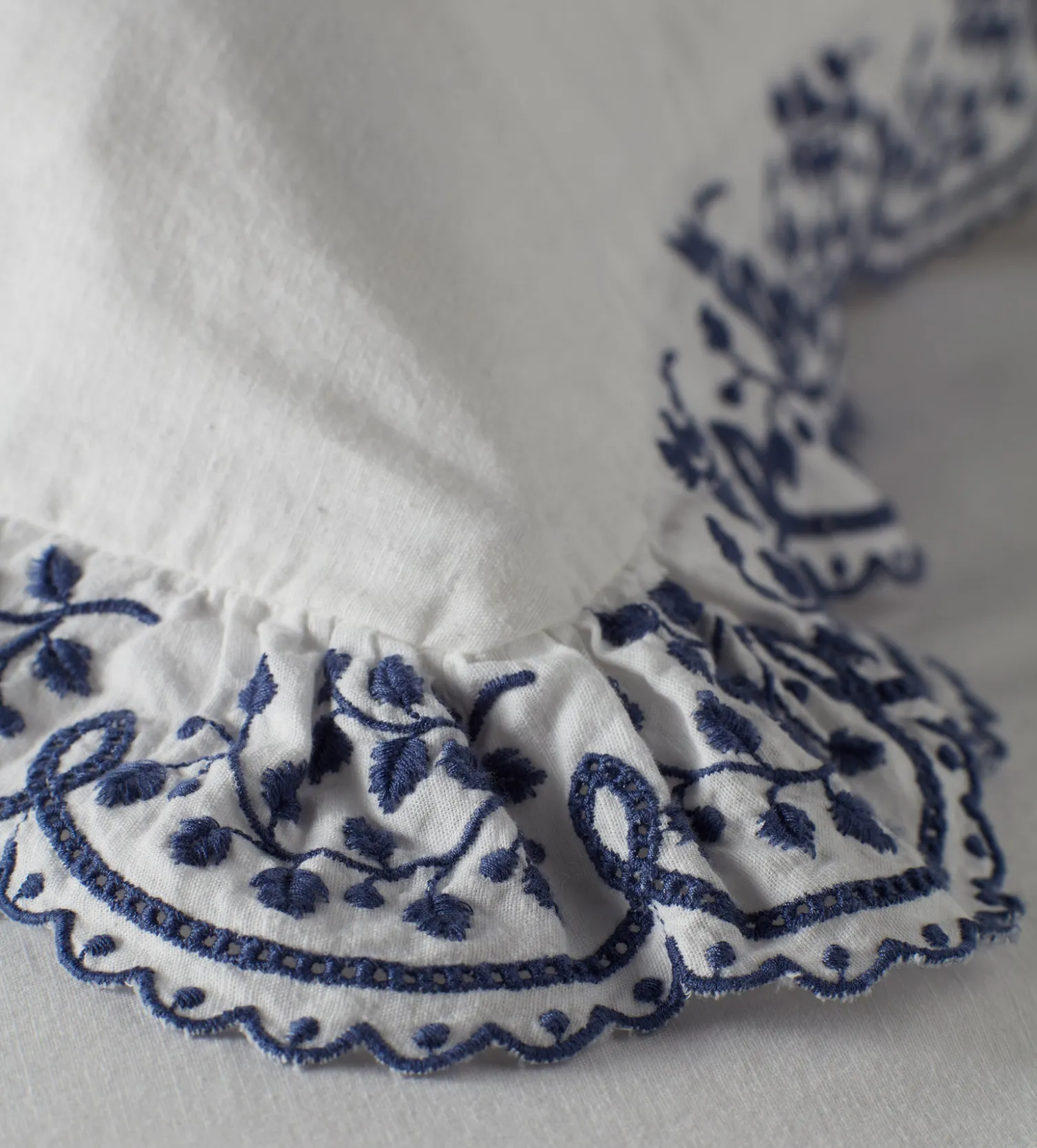 Secret Linen Store Blue Elsie Cotton Linen Duvet Cover