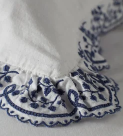 Secret Linen Store Blue Elsie Cotton Linen Pillowcase