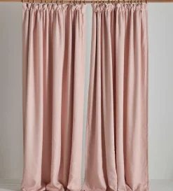 Secret Linen Store Twill Cotton Linen Blackout Pencil Pleat Curtains (Pair)