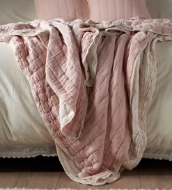 Secret Linen Store 100% Cotton Quilted Throw