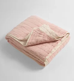 Secret Linen Store 100% Cotton Quilted Throw