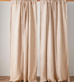 Secret Linen Store Café au Lay 100% Linen Loop Top Curtain (Single)
