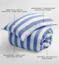 Secret Linen Store Cobalt 100% Linen Housewife Pillowcase