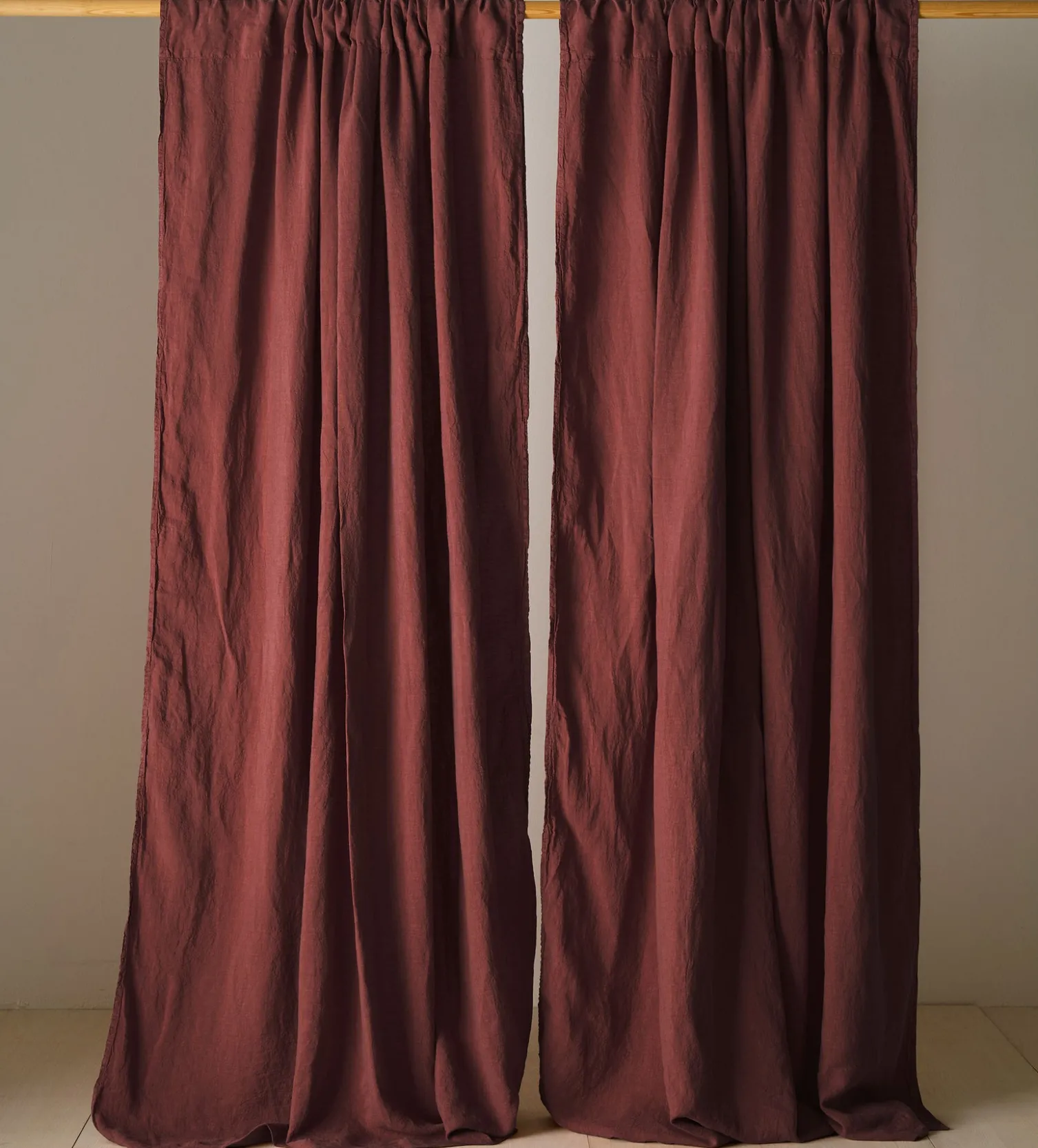 Secret Linen Store 100% Linen Loop Top Curtain (Single)