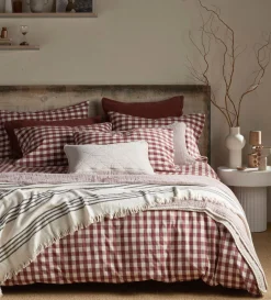 Secret Linen Store Gingham Brushed 100% Organic Cotton Duvet Cover