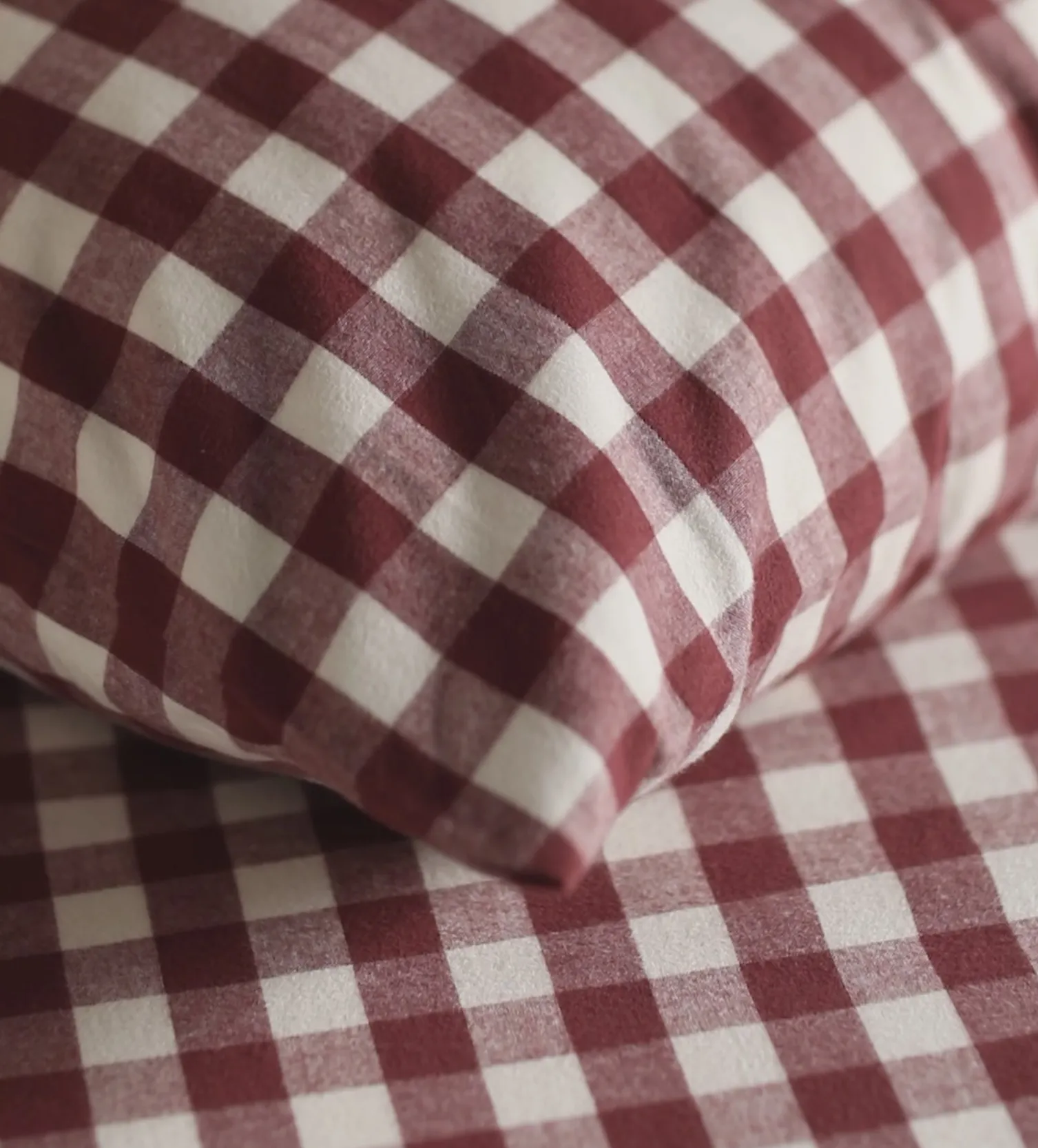 Secret Linen Store Gingham Brushed 100% Organic Cotton Duvet Cover
