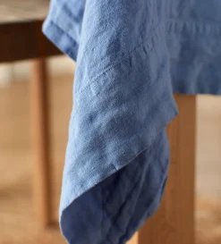 Secret Linen Store Blue 100% Linen Tablecloth