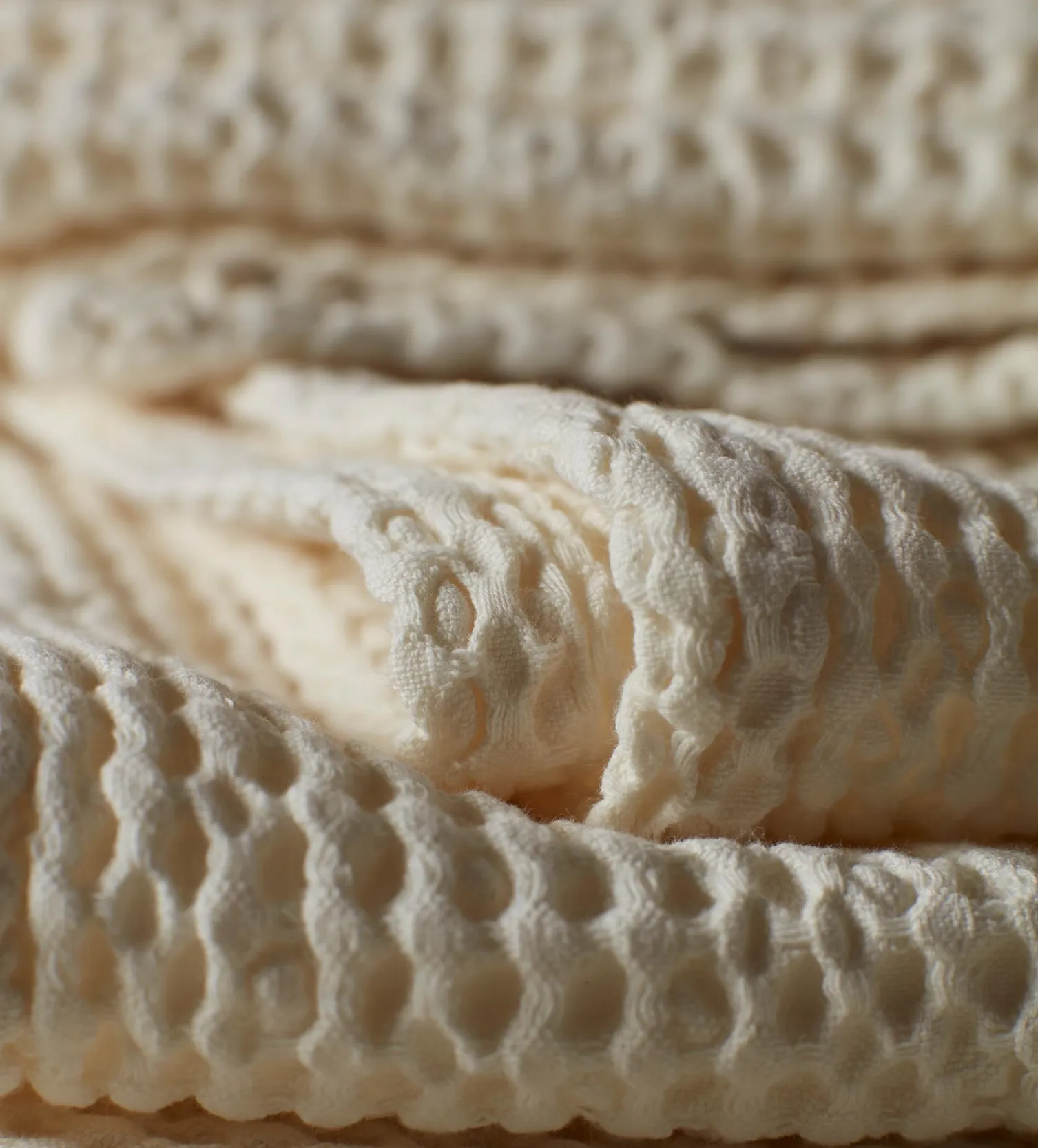 Secret Linen Store Cream 100% Cotton Waffle Towels