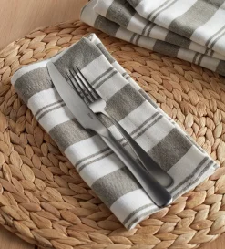 Secret Linen Store Dark Olive Isaac 100% Cotton Napkins - Set of 4