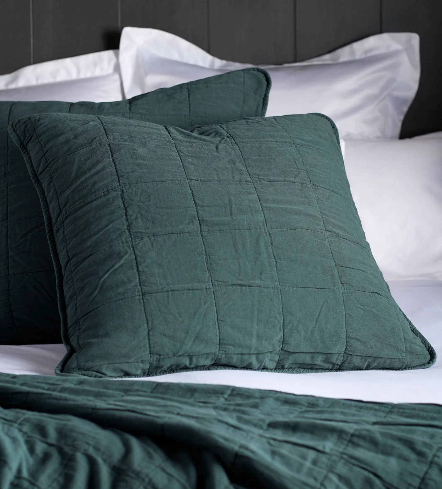 Secret Linen Store Finn 100% Cotton Quilted Cushion Cover