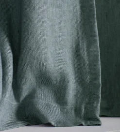 Secret Linen Store Twill Cotton Linen Blackout Pencil Pleat Curtains (Pair)