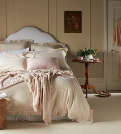 Secret Linen Store Dusty Pink Orla 100% Cotton Throw
