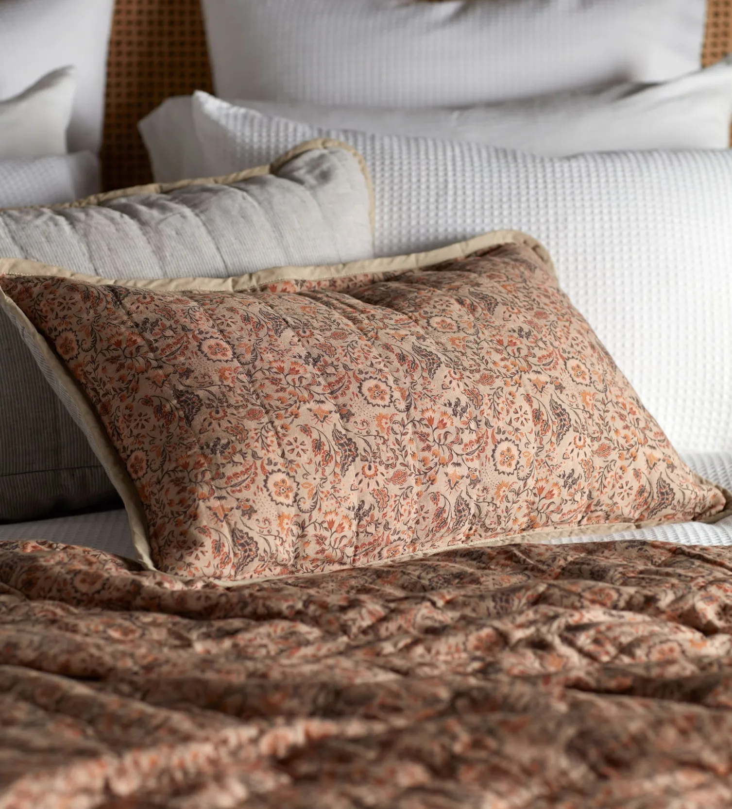 Secret Linen Store Ellie 100% Cotton Quilted Cushion Cover