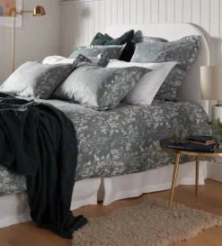 Secret Linen Store Florence Floral Jacquard 100% Cotton Duvet Cover