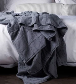Secret Linen Store Finn 100% Cotton Quilted Throw