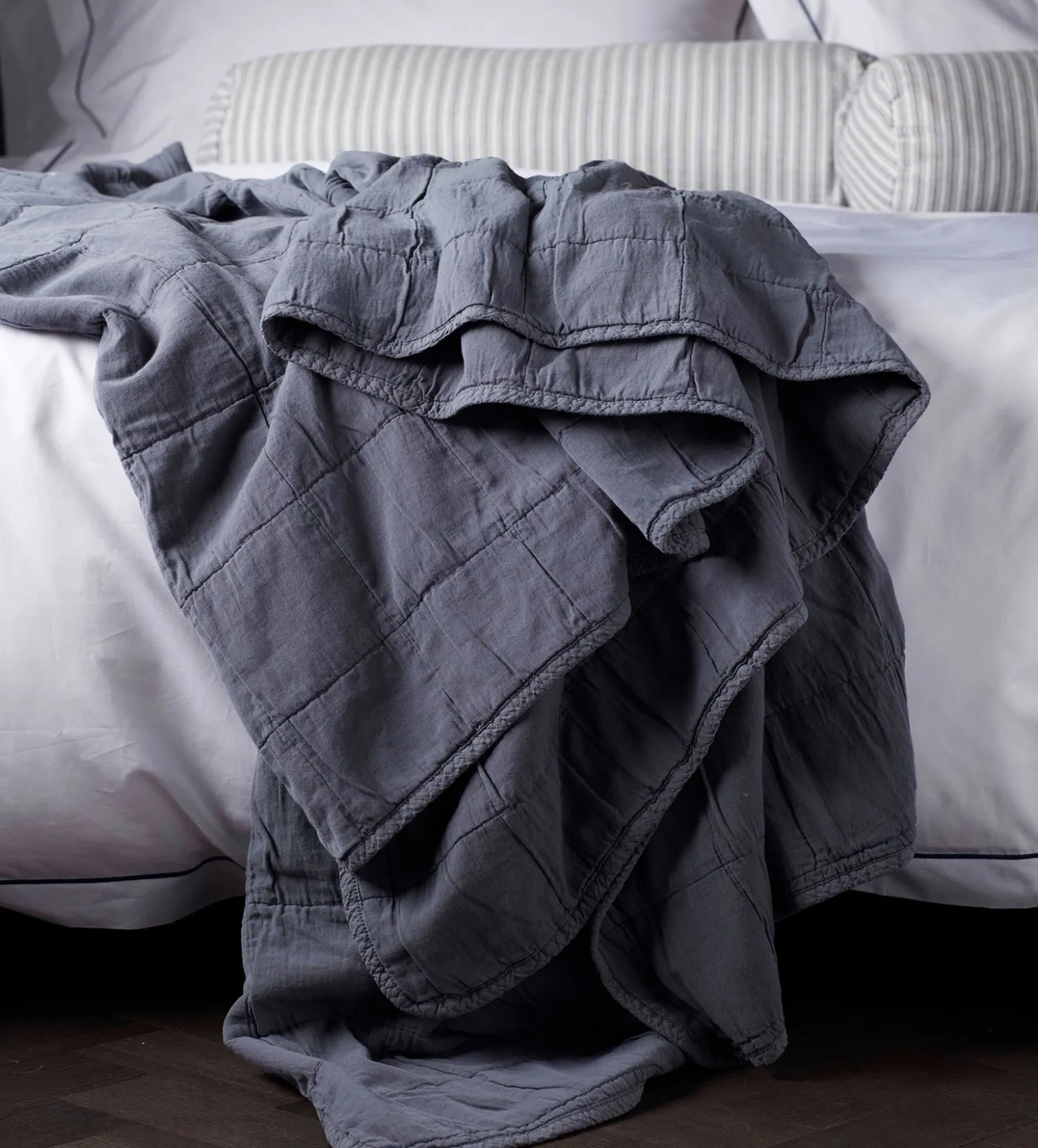 Secret Linen Store Finn 100% Cotton Quilted Throw
