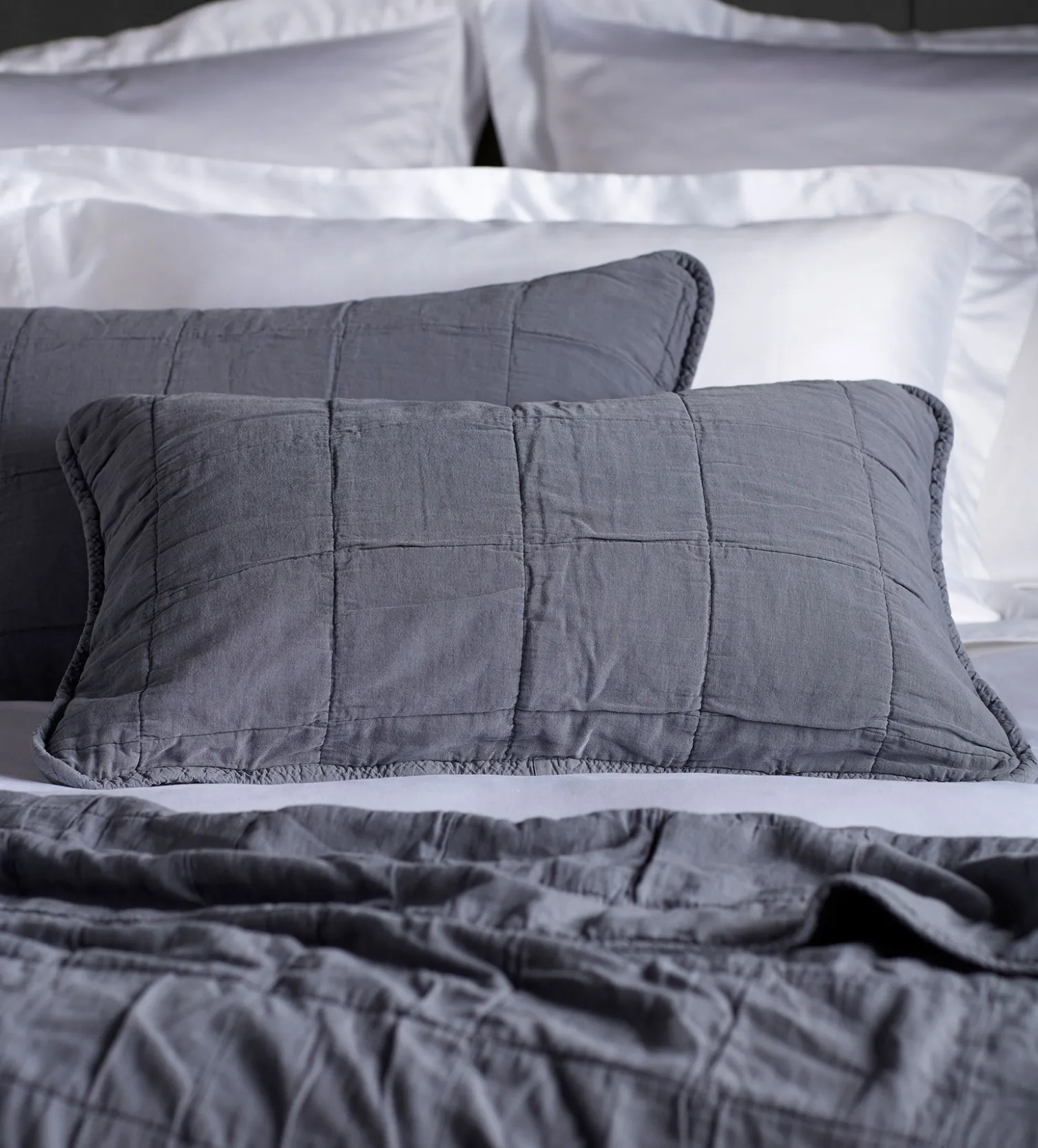 Secret Linen Store Finn 100% Cotton Quilted Cushion Cover