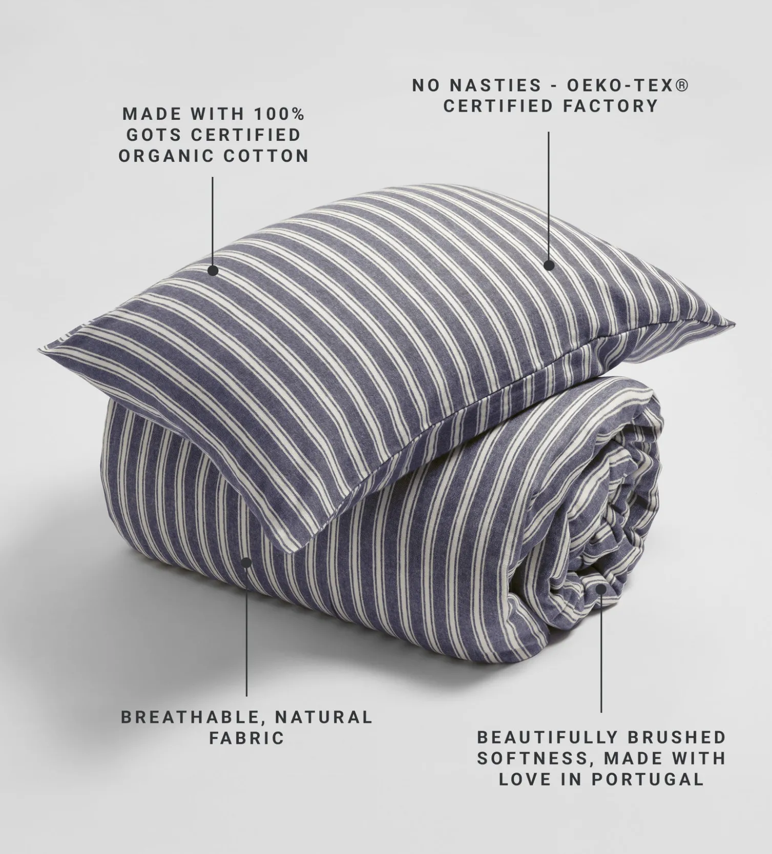 Secret Linen Store Brushed 100% Organic Cotton Duvet Cover