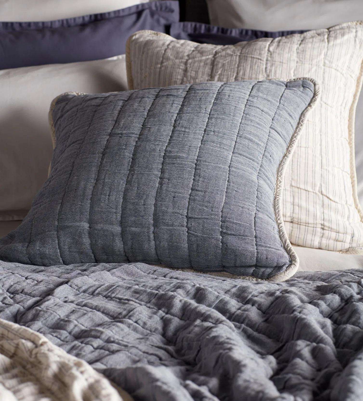 Secret Linen Store 100% Cotton Quilted Cushion Cover