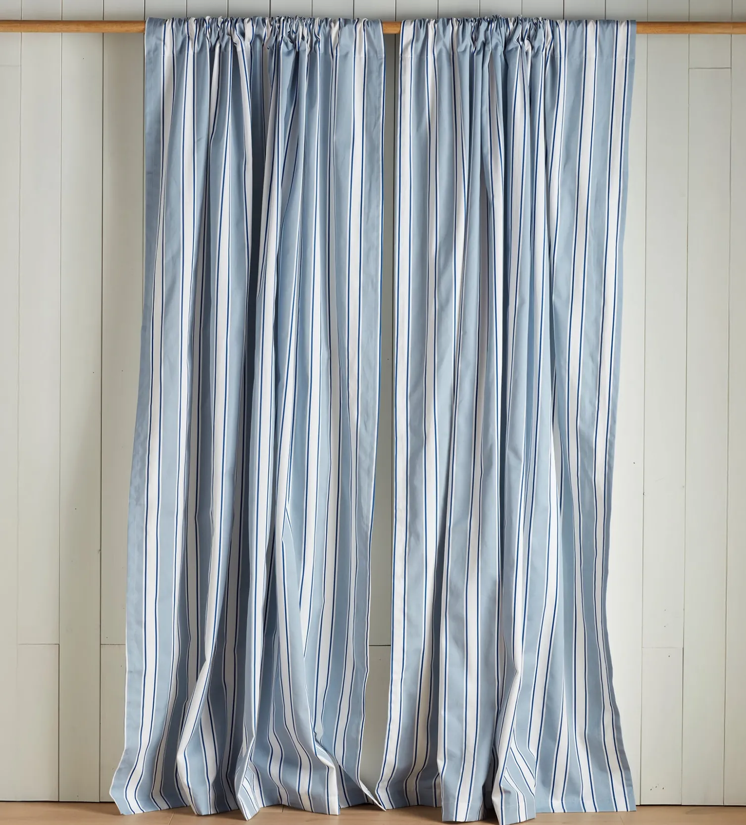 Secret Linen Store Glassette Teddy Stripe 100% Cotton Loop Top Curtain
