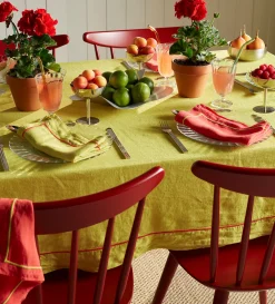 Secret Linen Store Glassette Vine 100% Linen Tablecloth