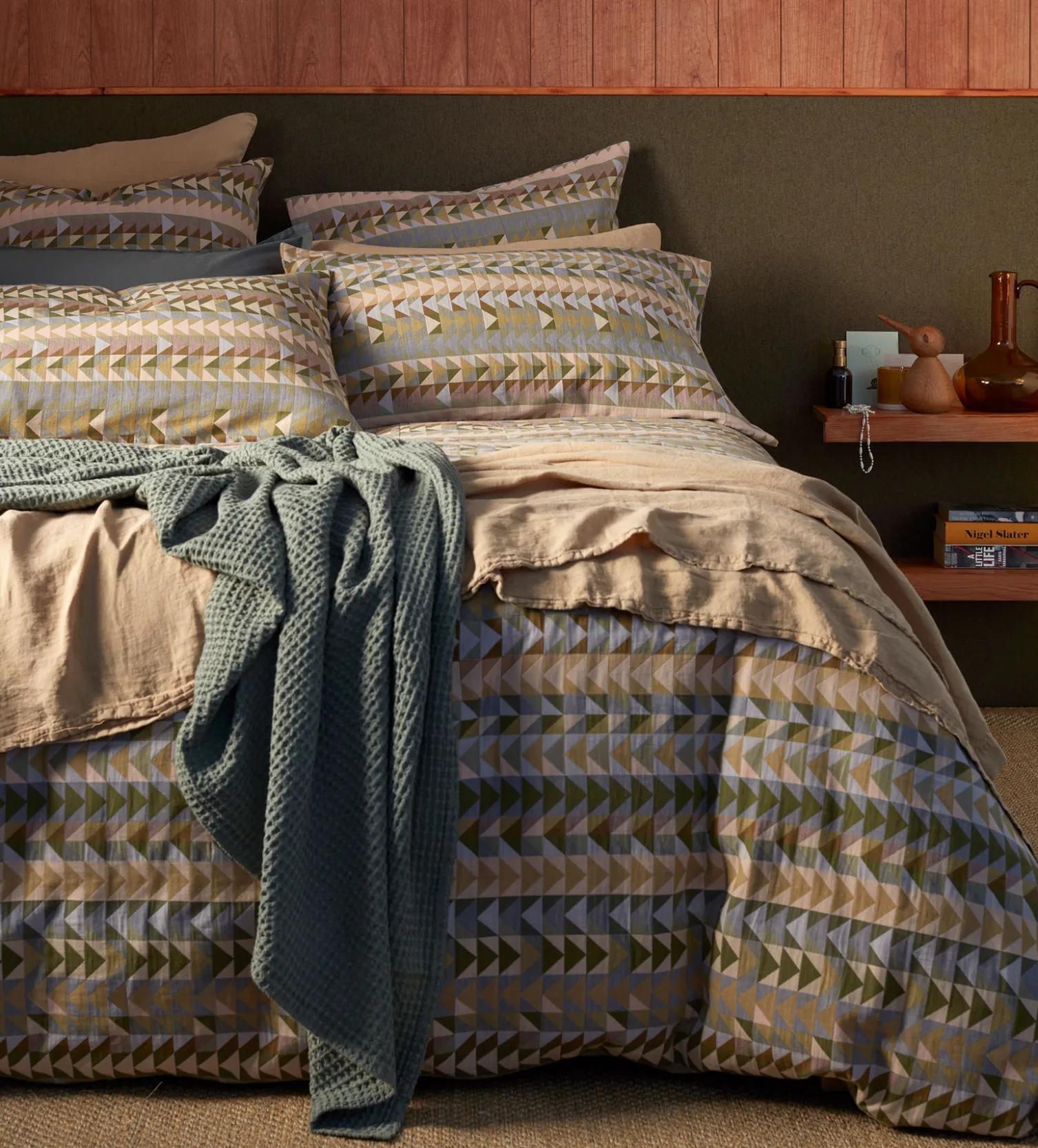 Secret Linen Store Green Jude 100% Cotton Duvet Cover