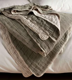Secret Linen Store 100% Cotton Quilted Throw