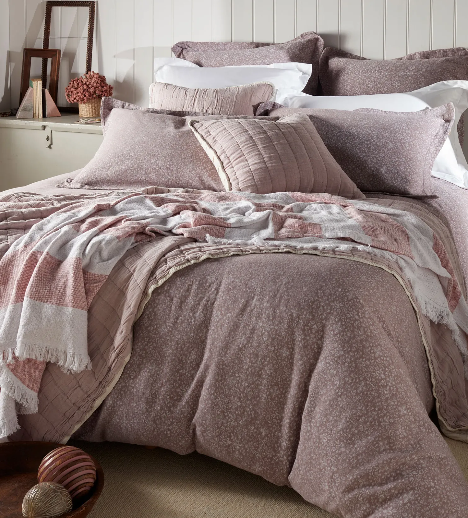 Secret Linen Store Jasmine Floral Jacquard 100% Cotton Duvet Cover