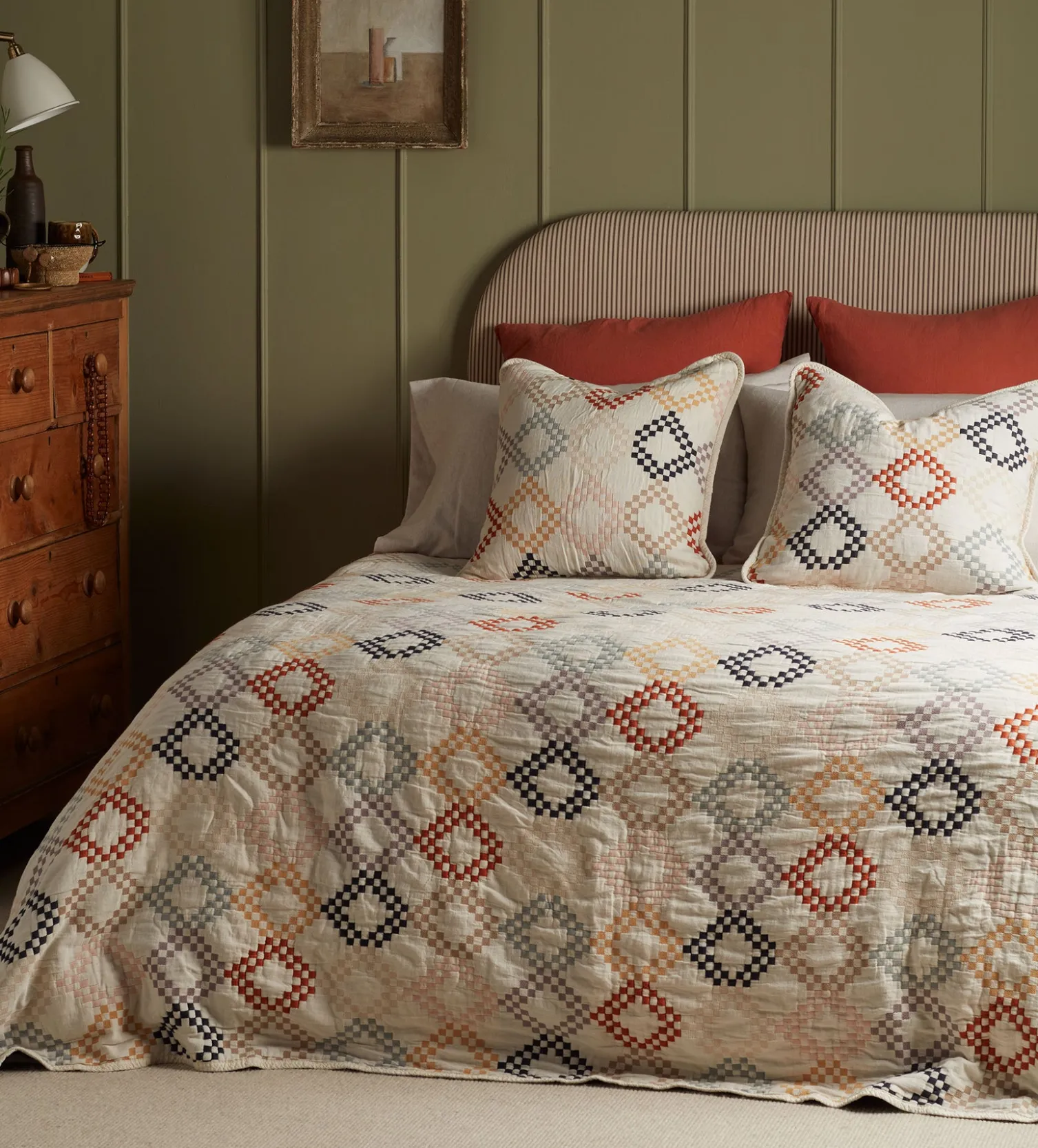 Secret Linen Store Jolene 100% Cotton Quilted Throw