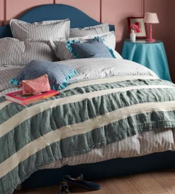 Secret Linen Store Blue Bindi 100% Cotton Oxford Pillowcase