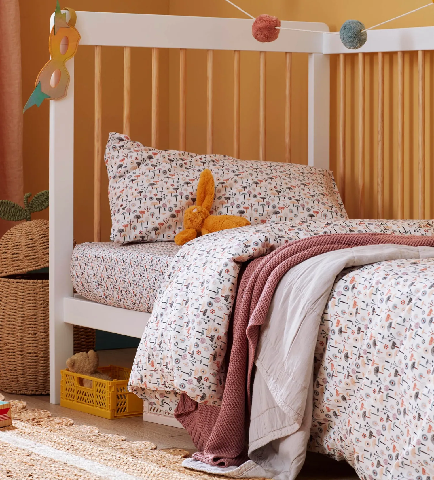 Secret Linen Store 100% Organic Cotton Cot Bed Duvet Cover Set