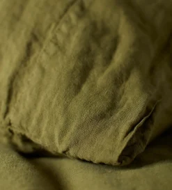 Secret Linen Store Green 100% Linen Fitted Sheet