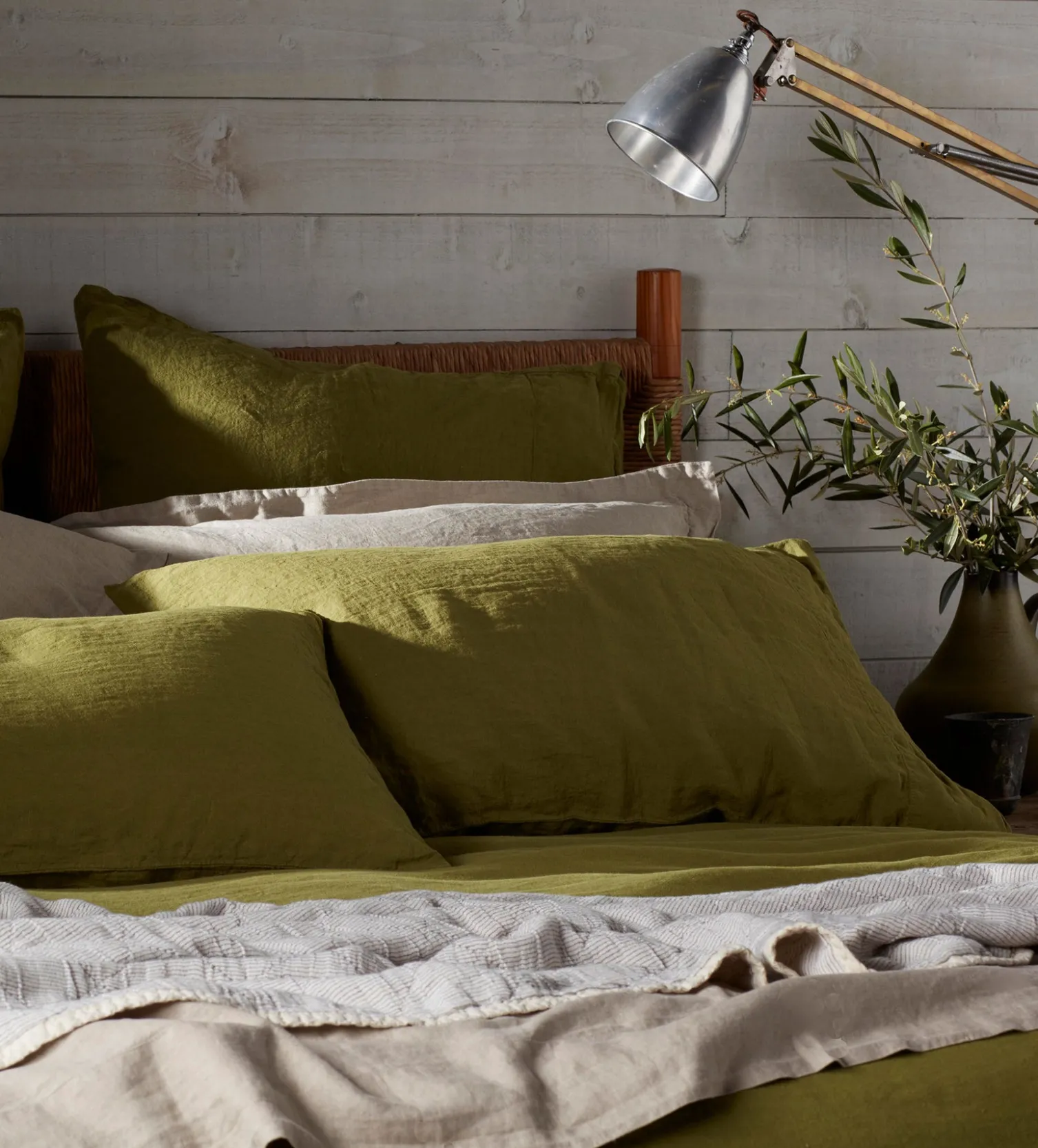 Secret Linen Store Green 100% Linen Housewife Pillowcase