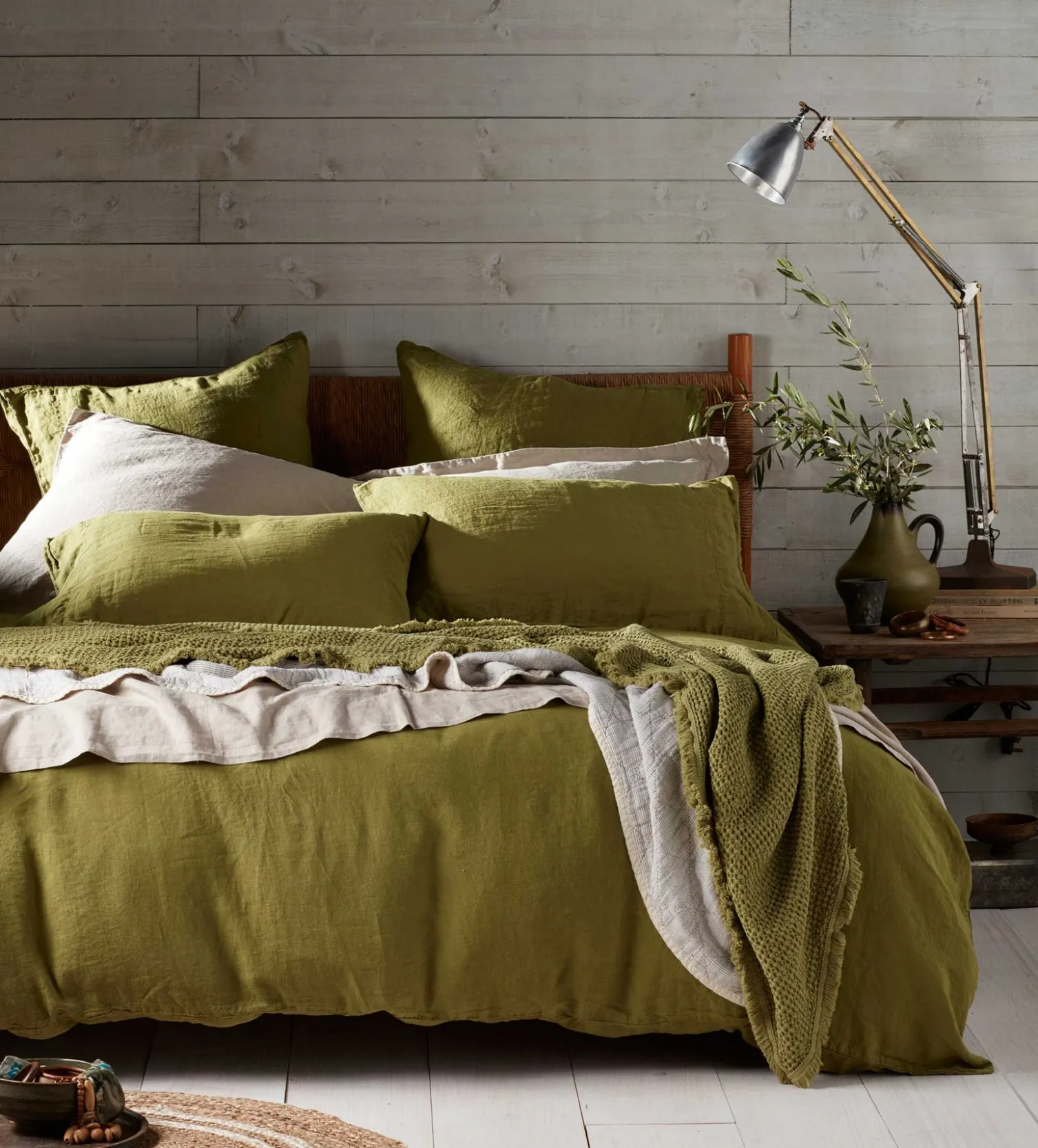 Secret Linen Store Green 100% Linen Housewife Pillowcase