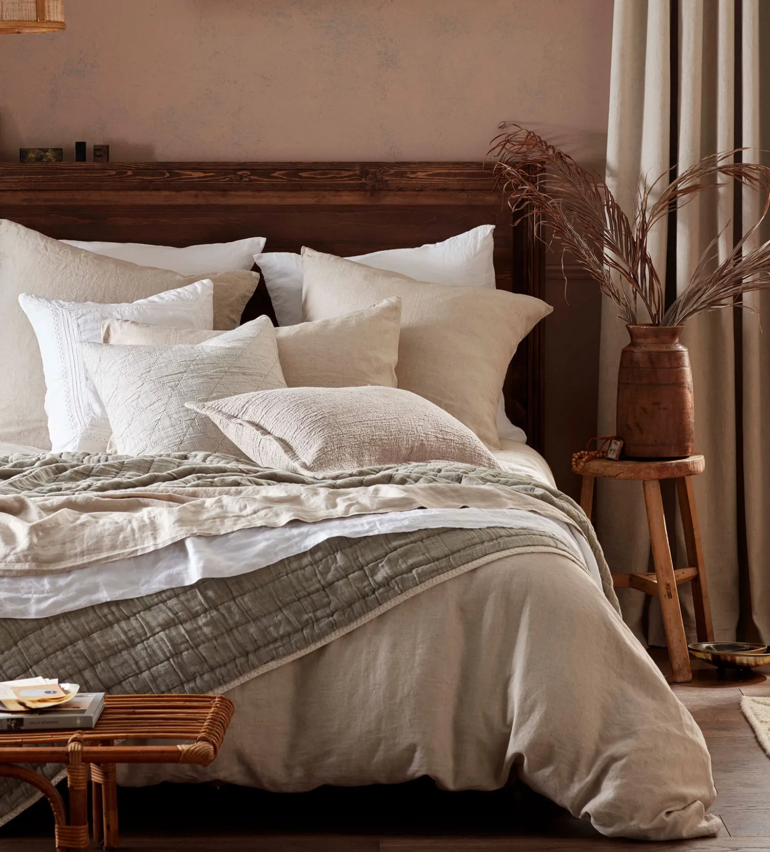 Secret Linen Store Natural 100% Linen Extra Deep Fitted Sheet - 40cm Depth