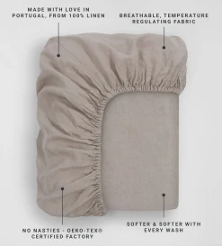 Secret Linen Store 100% Linen Fitted Sheet