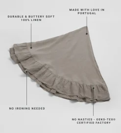 Secret Linen Store Natural 100% Linen Frill Tablecloth