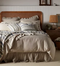 Secret Linen Store Natural 100% Linen Frill Valance