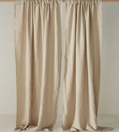 Secret Linen Store 100% Linen Loop Top Curtain (Single)
