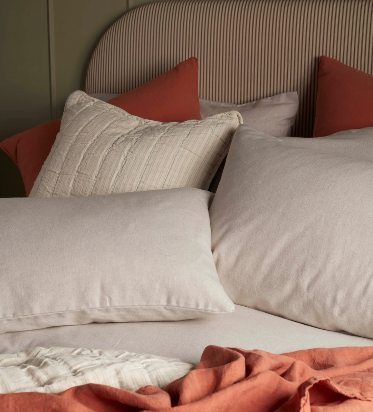 Secret Linen Store Natural Brushed 100% Cotton Fitted Sheet