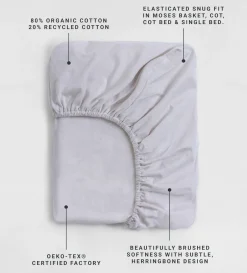 Secret Linen Store Natural Brushed Cotton Fitted Sheet