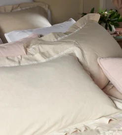 Secret Linen Store Natural Charlotte Cotton Linen Pillowcase