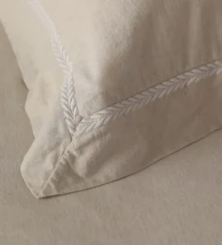 Secret Linen Store Natural Charlotte Cotton Linen Duvet Cover
