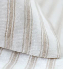 Secret Linen Store Natural French Ticking Stripe Cotton Linen Duvet Cover