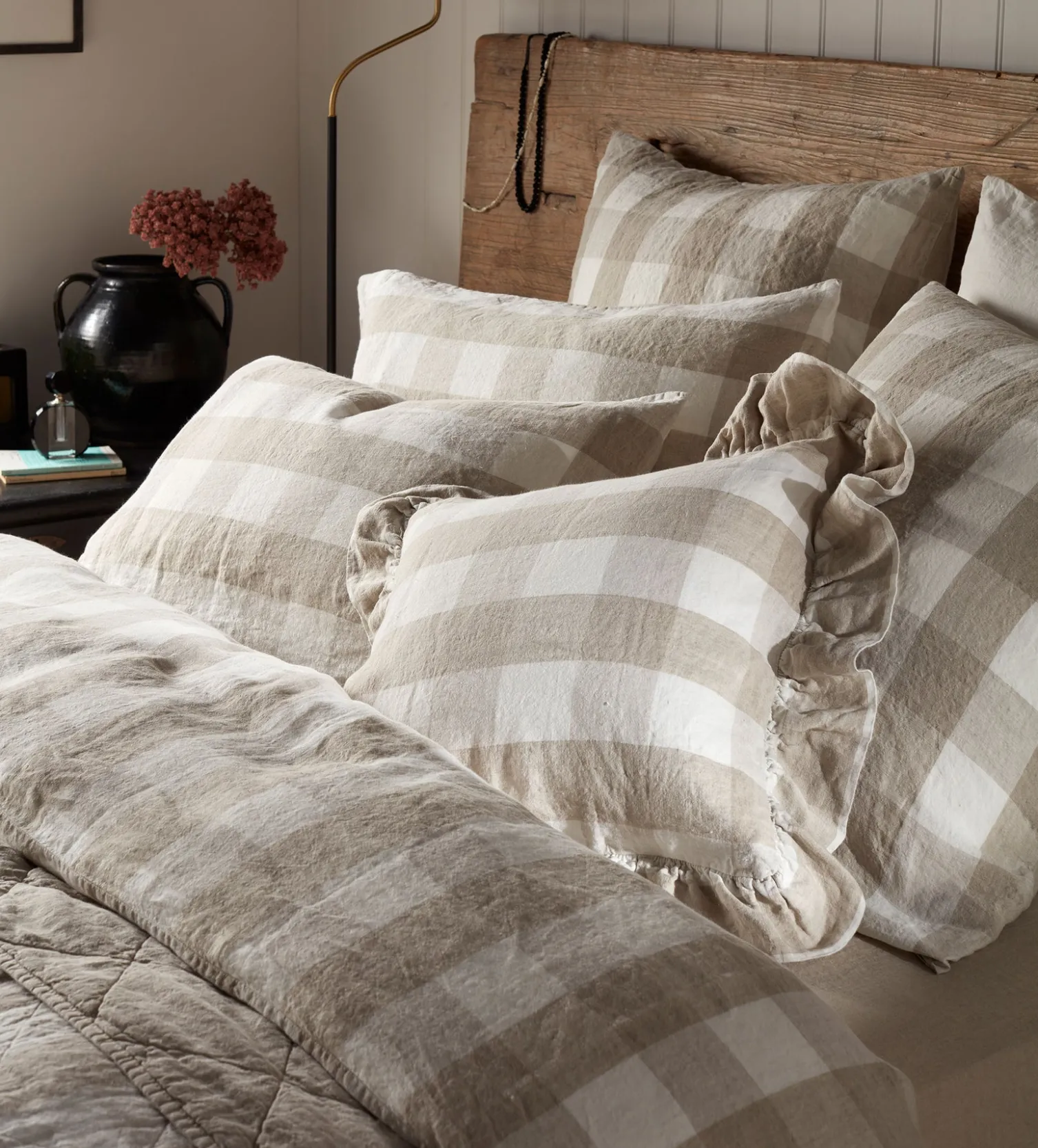 Secret Linen Store Gracie Gingham 100% Linen Duvet Cover
