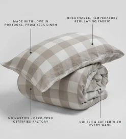 Secret Linen Store Gracie Gingham 100% Linen Pillowcase
