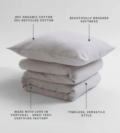Secret Linen Store Natural Kit 100% Brushed Cotton Cot Bed Duvet Cover Set